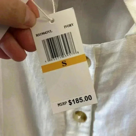 Red Carter White Button front mini dress 100% cotton size small NWT - Picture 6 of 8